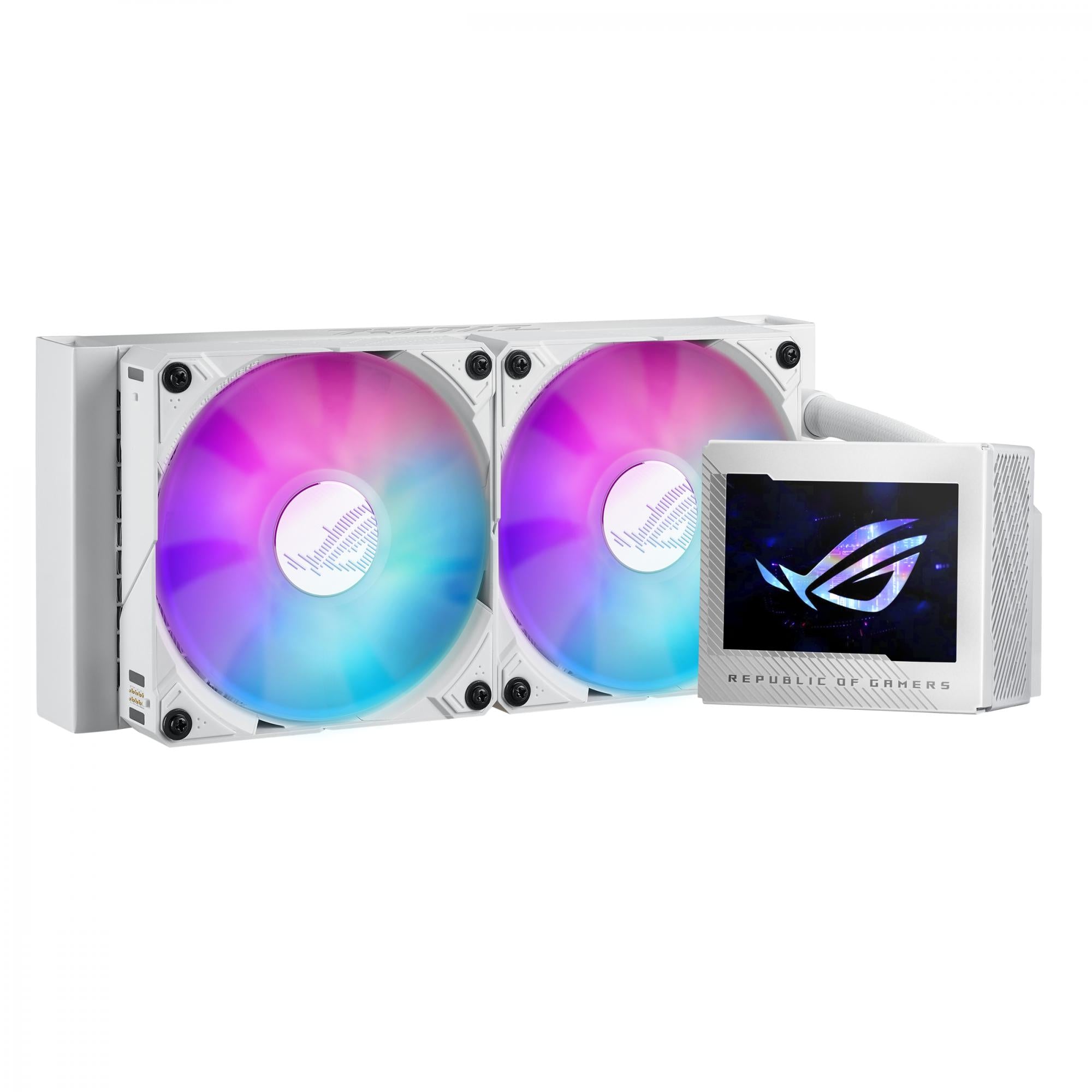 Asus Rog Ryujin Iii 240 Argb White Ed Aio Liquid Cooler Quot Lcd 2x120mm Rog Argb Magnetic Daisy-chainable Fans 2200 Rpm Pwm Vandkøling Geekd Dk