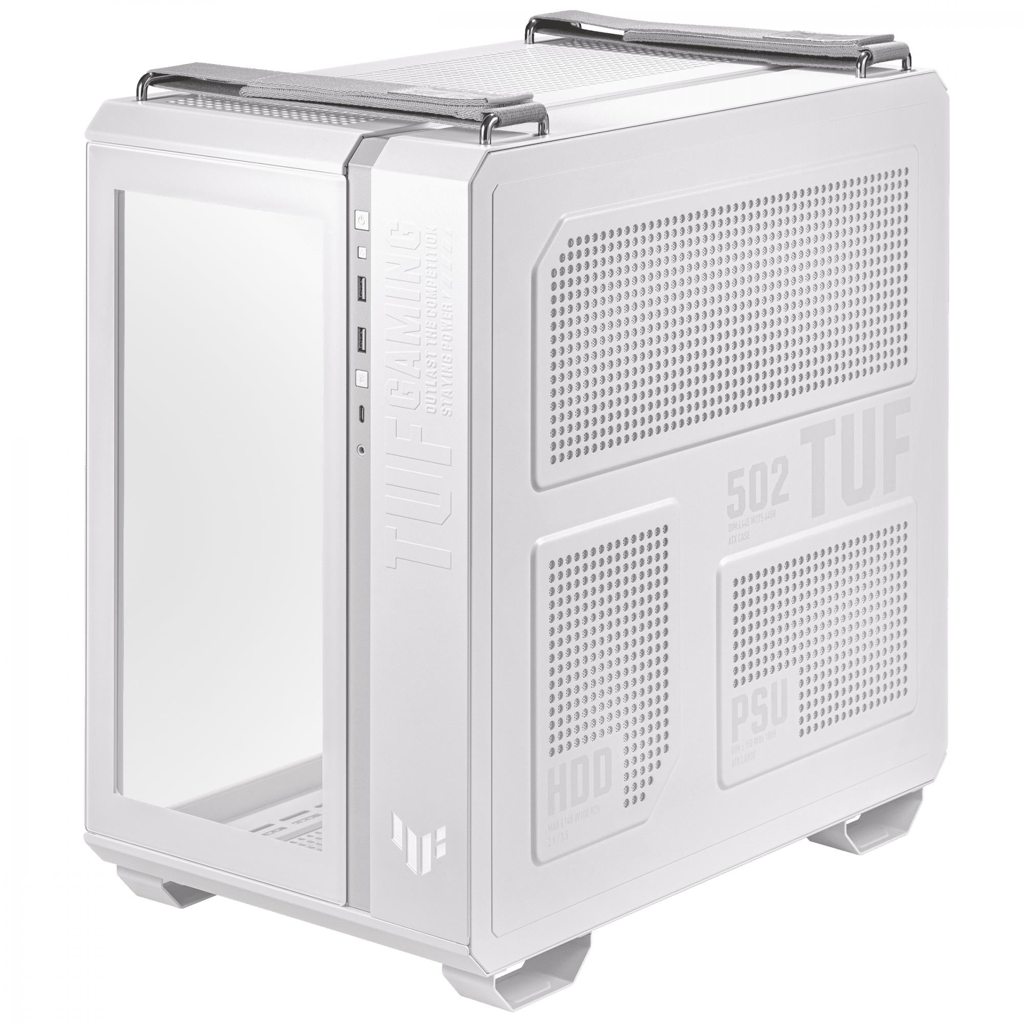 Asus Tuf Gaming Gt502 Plus Tempered Glass Dual Chamber Case White 4x120mm Pre-installed Argb Fans Kabinet Geekd Dk