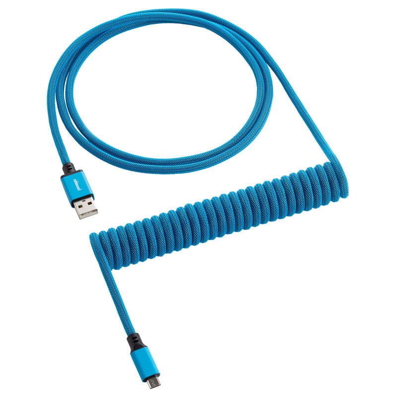 Cablemod Classic Coiled Keyboard Cable Micro Usb To Usb Type Spectrum Blue 150cm Strømkabel Geekd Dk