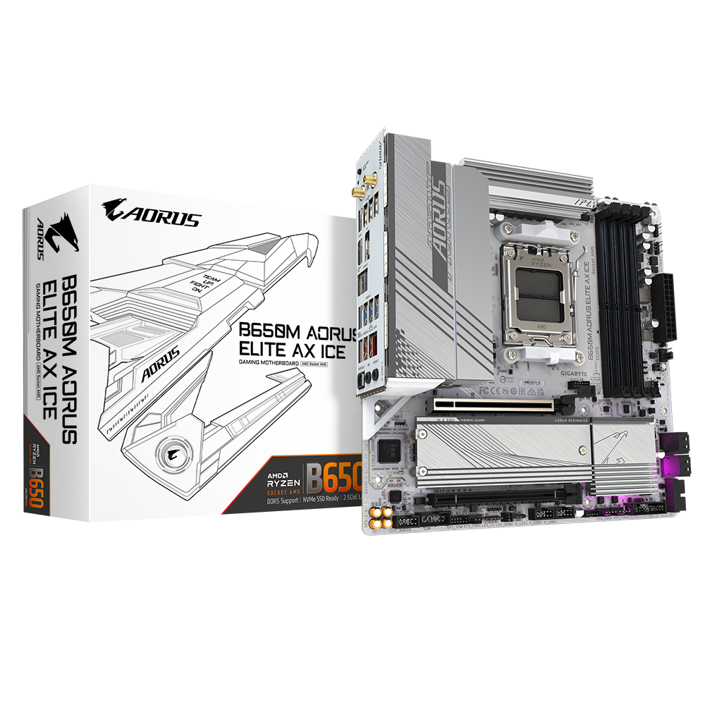 Gigabyte B650m Aorus Elite Ax Ice Bundkort Geekd Dk