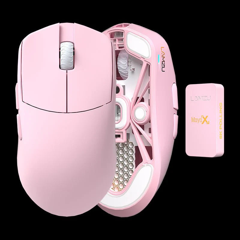 Lamzu Maya Champions Edition 8k Dongle Optical Switch Light Pink Small Size Mus Geekd Dk