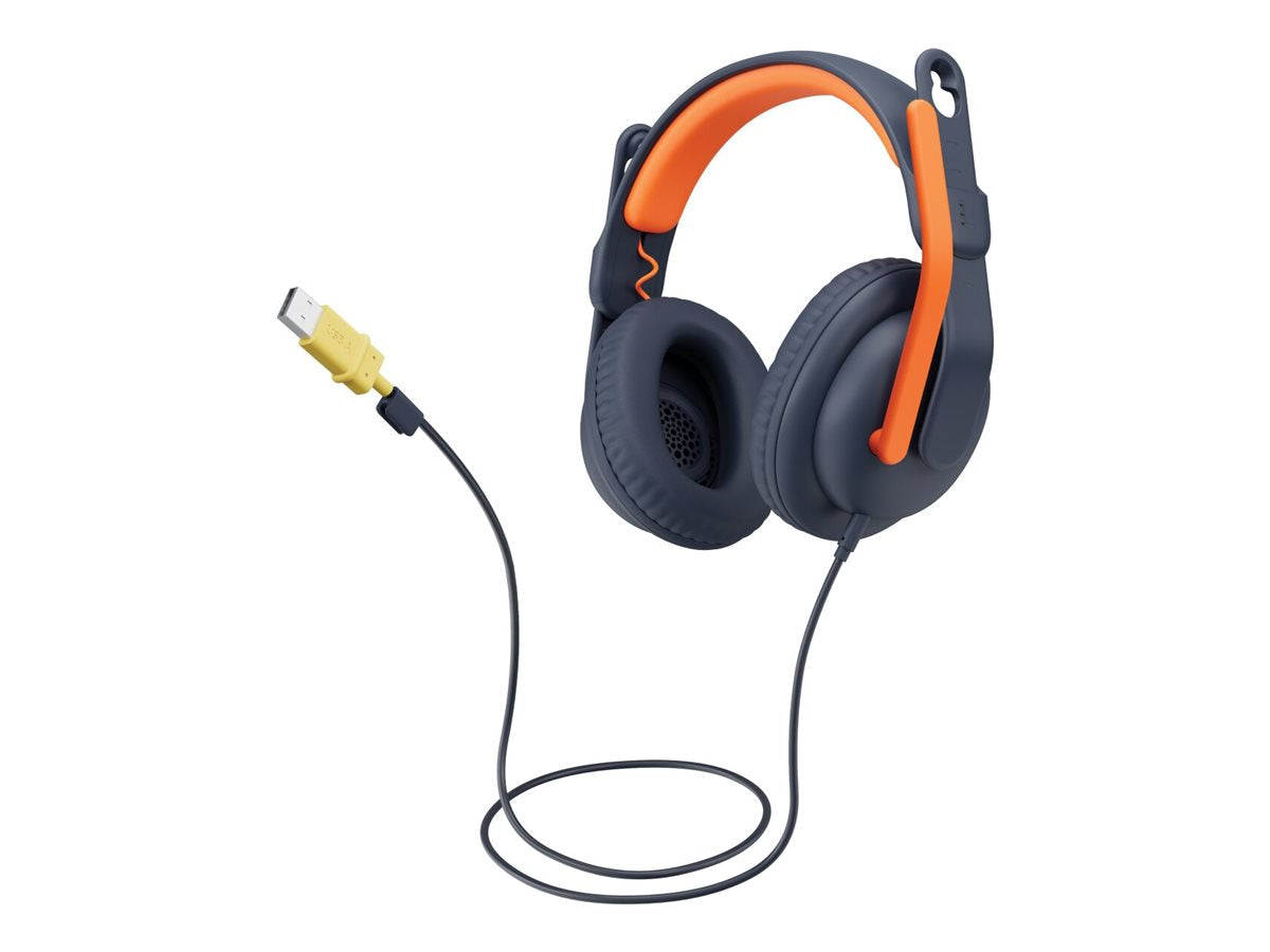 Logitech Zone Learn Wired Over-ear Headset For Learners Usb- Kabling Hovedtelefoner Sort Orange Geekd Dk