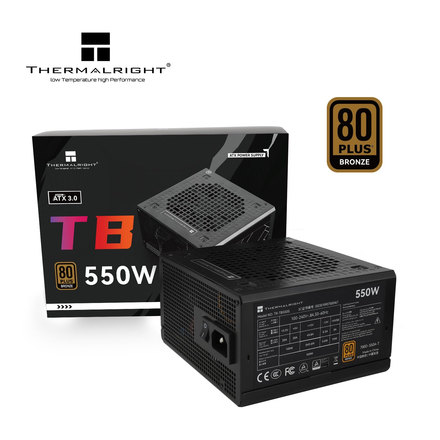 Thermalright Tr-tb550s Black Psu 80 Bronze 550w Strømforsygning Geekd Dk