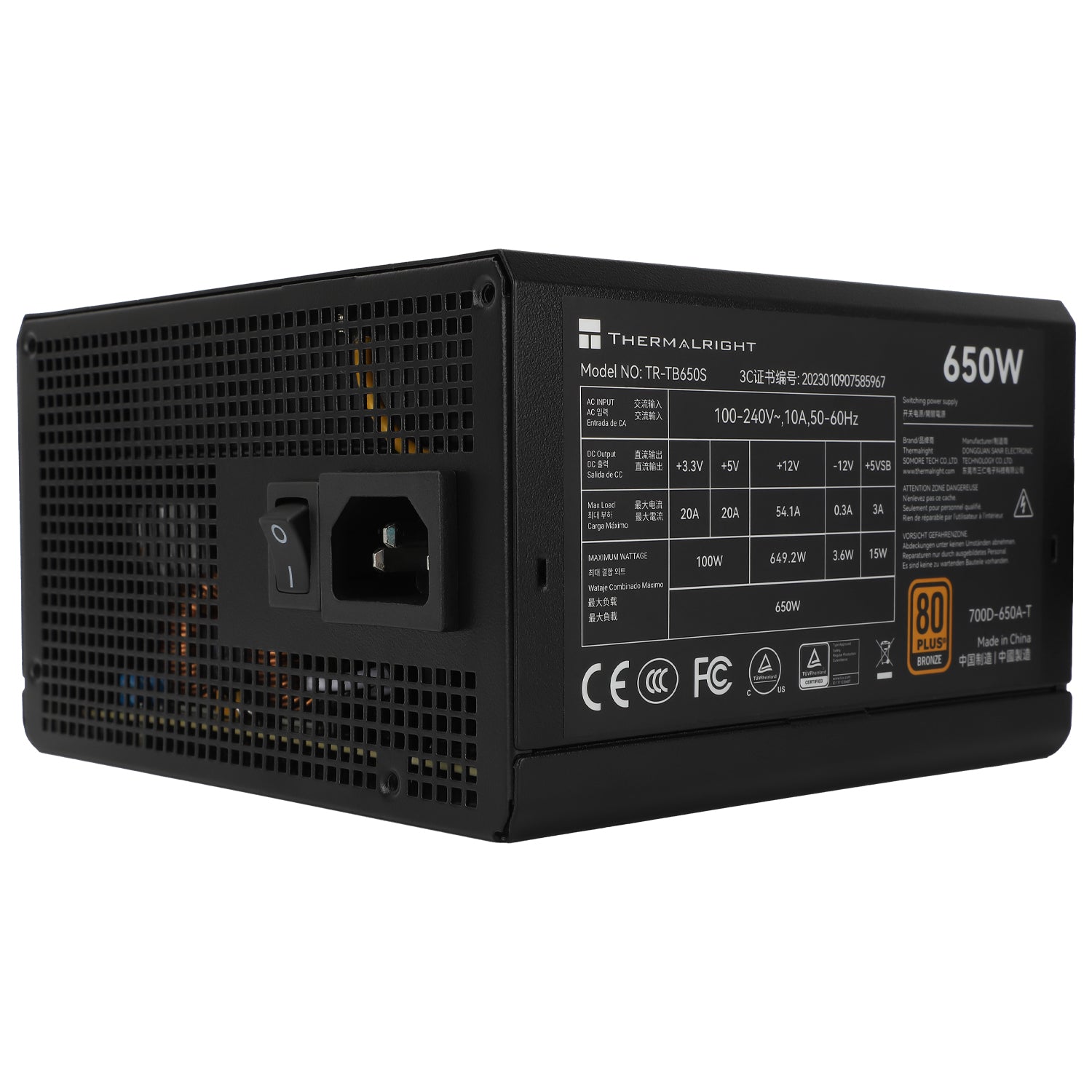 Thermalright Tr-tg 650s Black Psu 80 Gold 650w Non-modular Geekd Dk