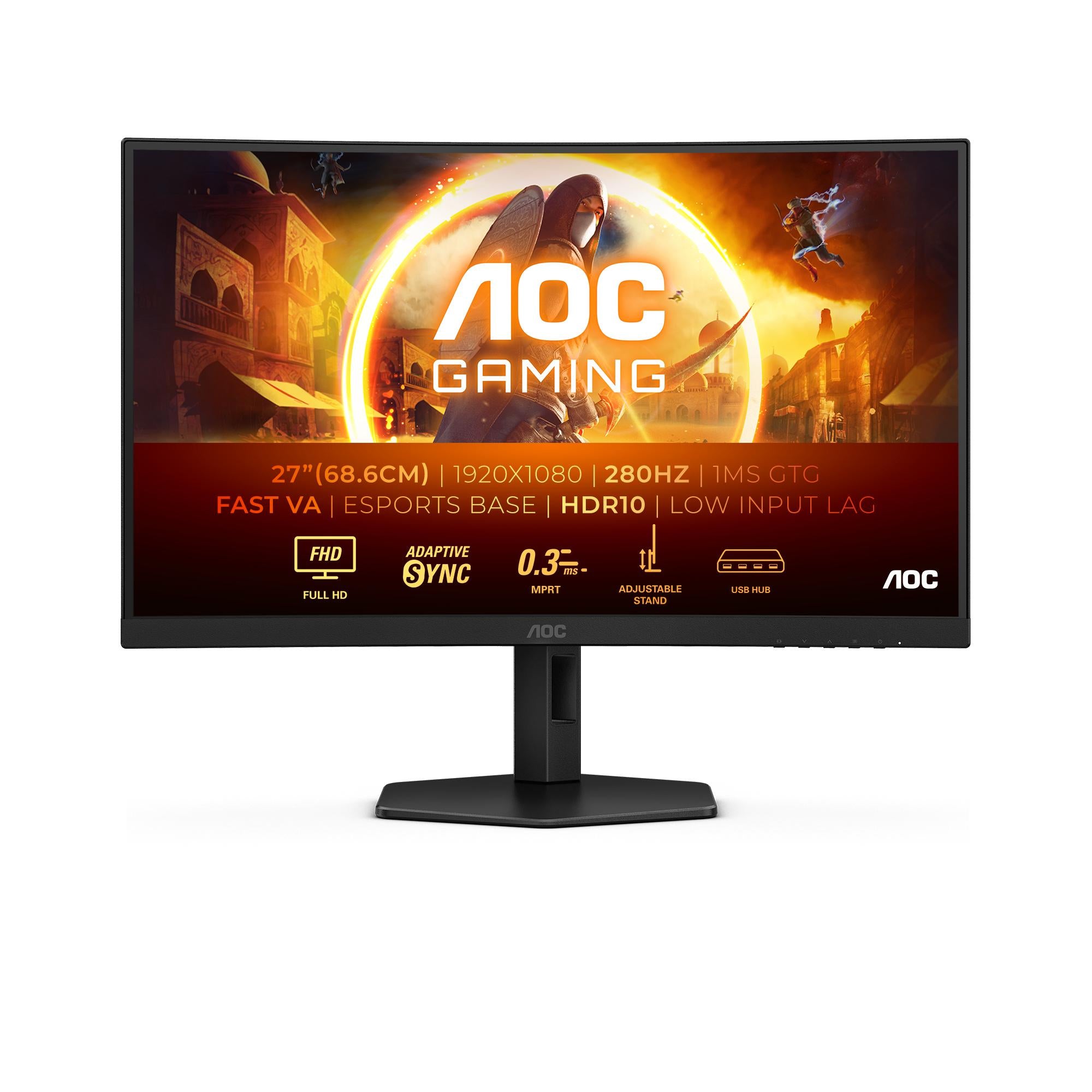 Aoc Gaming C27g4zxu 27 Quot Fhd Curved Skærm 280hz Geekd Dk