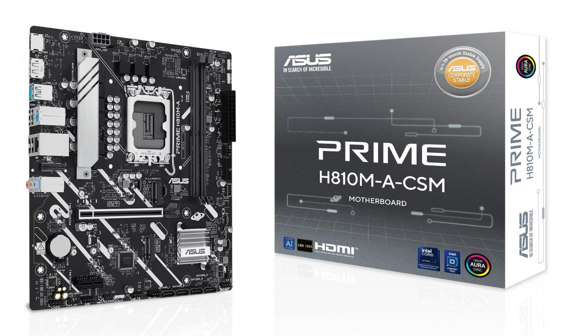 Asus Prime H810m- -csm Micro Atx Lga1851 Sokkel Intel H810 Bundkort Geekd Dk