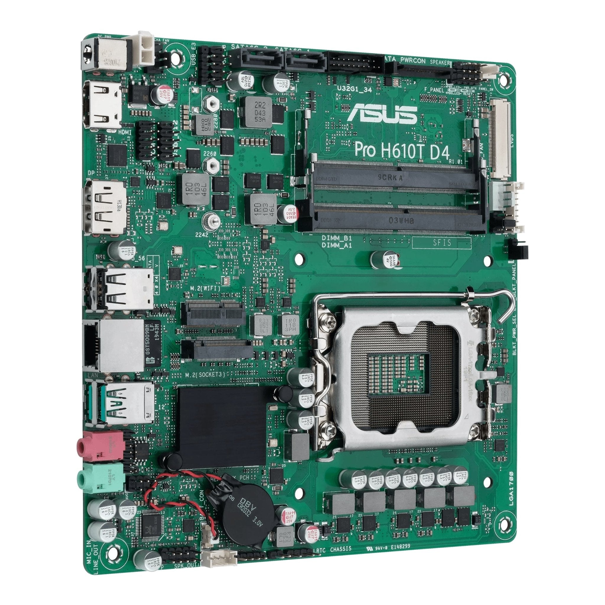 Asus Pro H610t D4-csm  Thin Mini-itx  H610  Lga 1700  Ddr4  Bundkort Geekd Dk