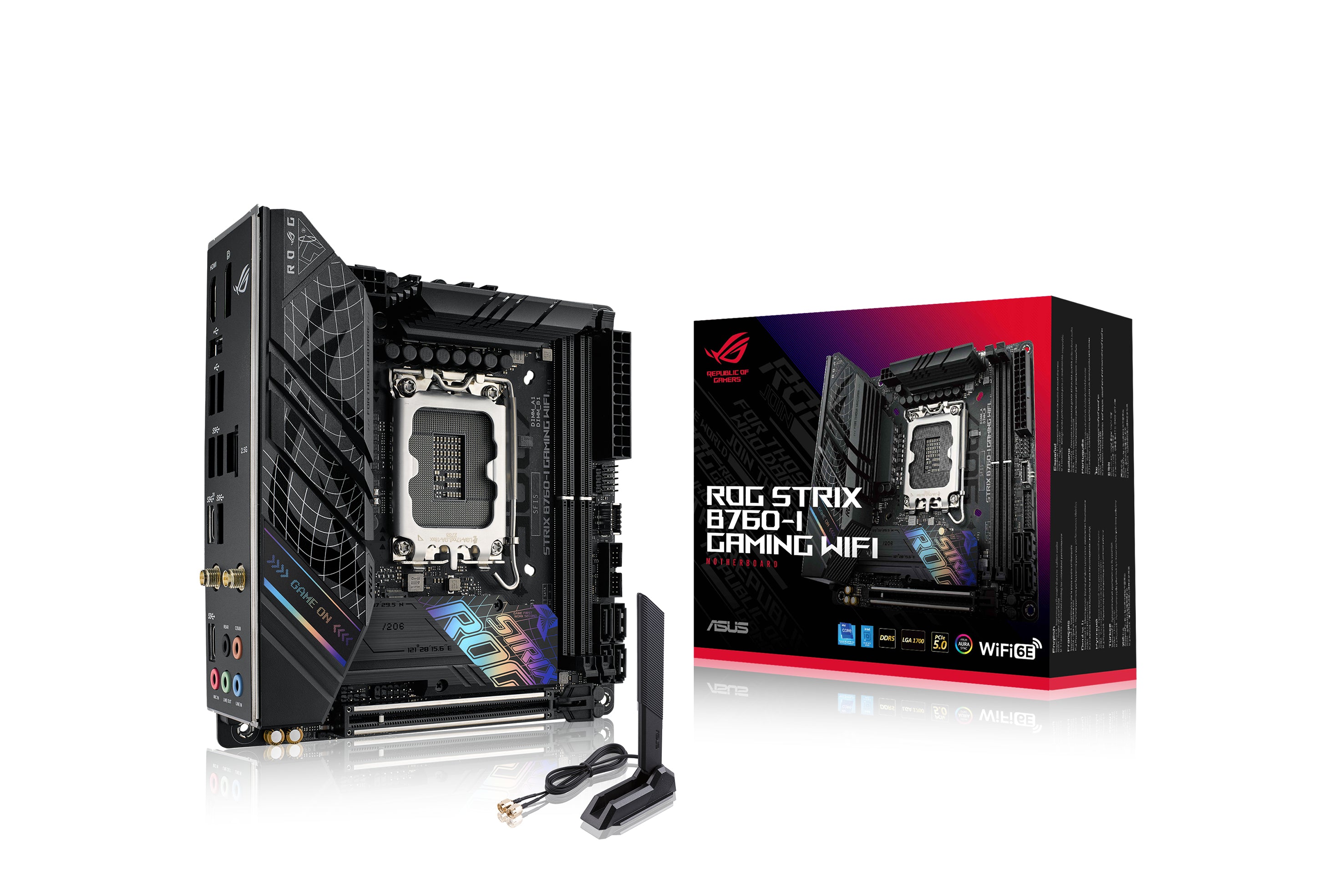 Asus Rog Strix B760-  Gaming Wifi  Mitx  B760  Lga 1700  Ddr5  Bundkort Geekd Dk