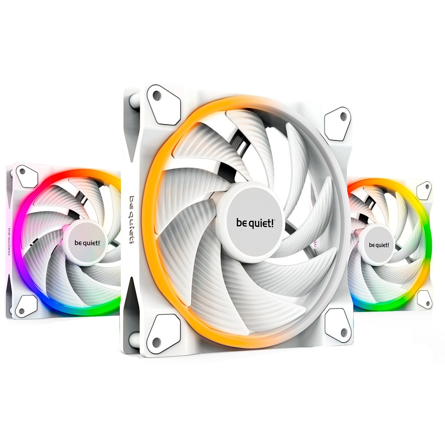Be Quiet  Light Wings White 120mm Pwm High-speed Triple Pack  Case Fan  White  Pack Of    Incl  Argb Hub  Kabinet Blæser Geekd Dk