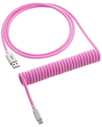 Cablemod Classic Coiled Keyboard Cable Usb   To Usb Type    Strawberry Cream 150cm Usb Kabler Geekd Dk