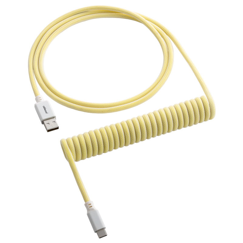 Cablemod Classic Coiled Keyboard Cable Usb-  To Usb Type    Lemon Ice 150cm Usb Kabler Geekd Dk