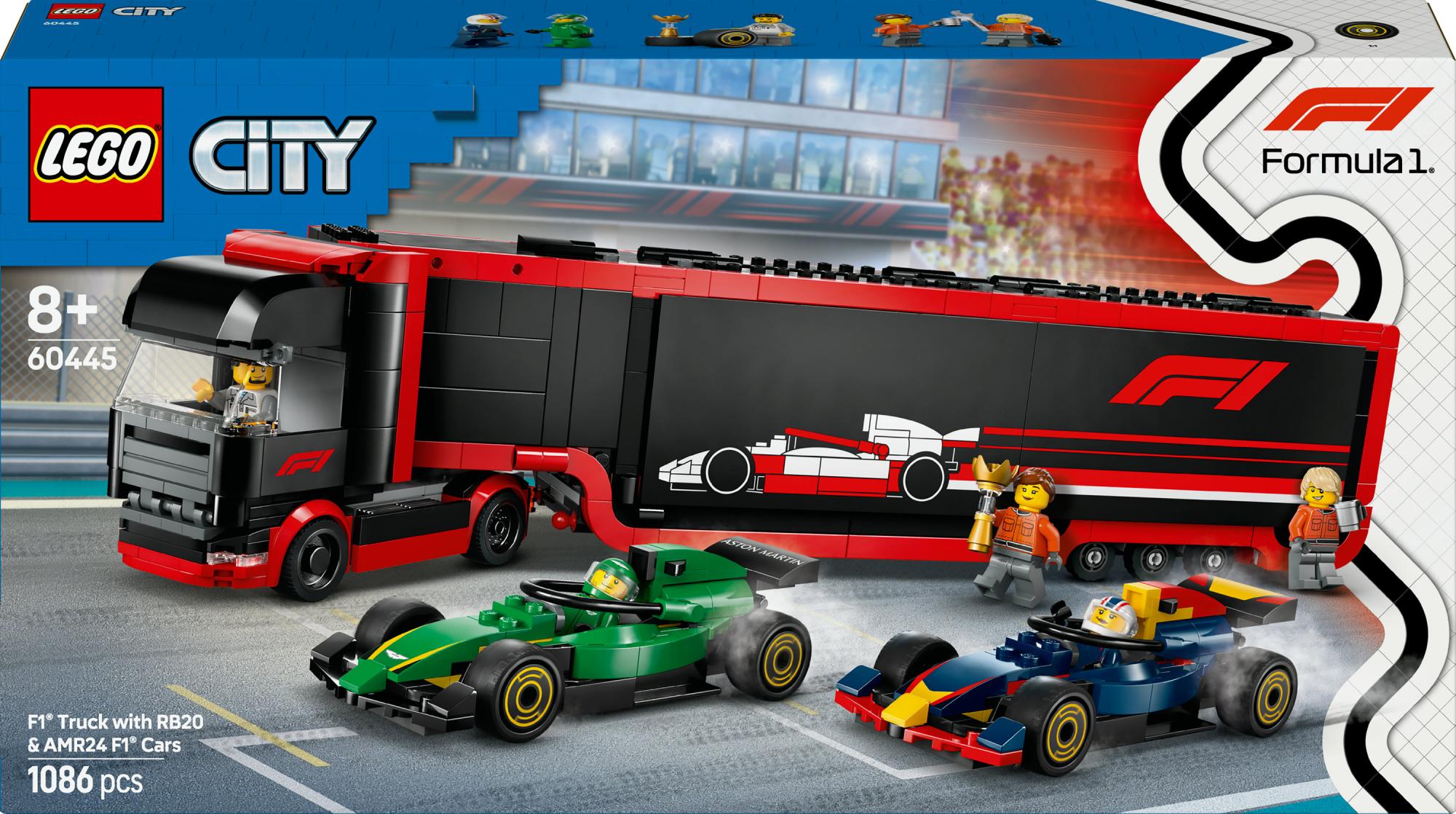 Lego 60445 City F1 Transporter With Rb20 Amr24 F1 Racing Cars Geekd Dk