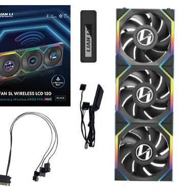 Lian Li Uni Fan Sl Wireless Lcd    Pak  Sort 120mm Kabinet Blæser Geekd Dk