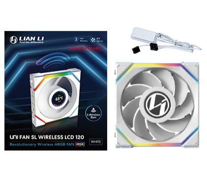 Lian Li Uni Fan Sl Wireless Lcd Reverse Hvid 120mm Kabinet Blæser Geekd Dk