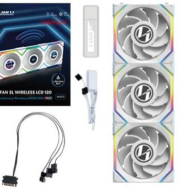 Lian Li Uni Fan Sl Wireless Lcd Reverse    Pak  Hvid 120mm Kabinet Blæser Geekd Dk