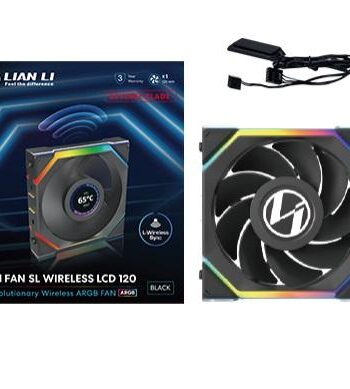 Lian Li Uni Fan Sl Wireless Lcd Reverse  Sort 120mm Kabinet Blæser Geekd Dk