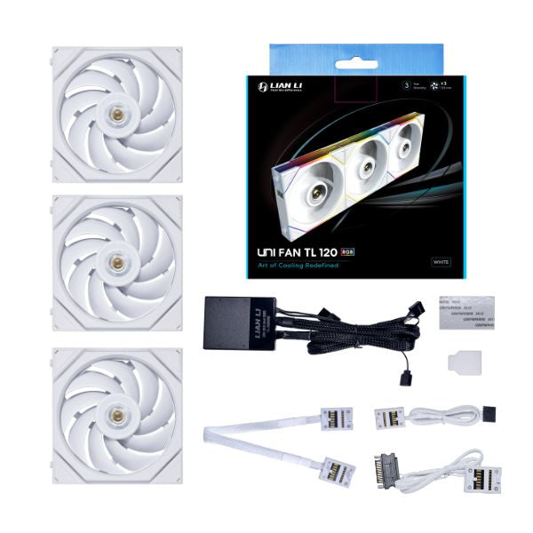 Lian Li Uni Fan Tl     Pack  Hvid 120mm Kabinet Blæser Geekd Dk