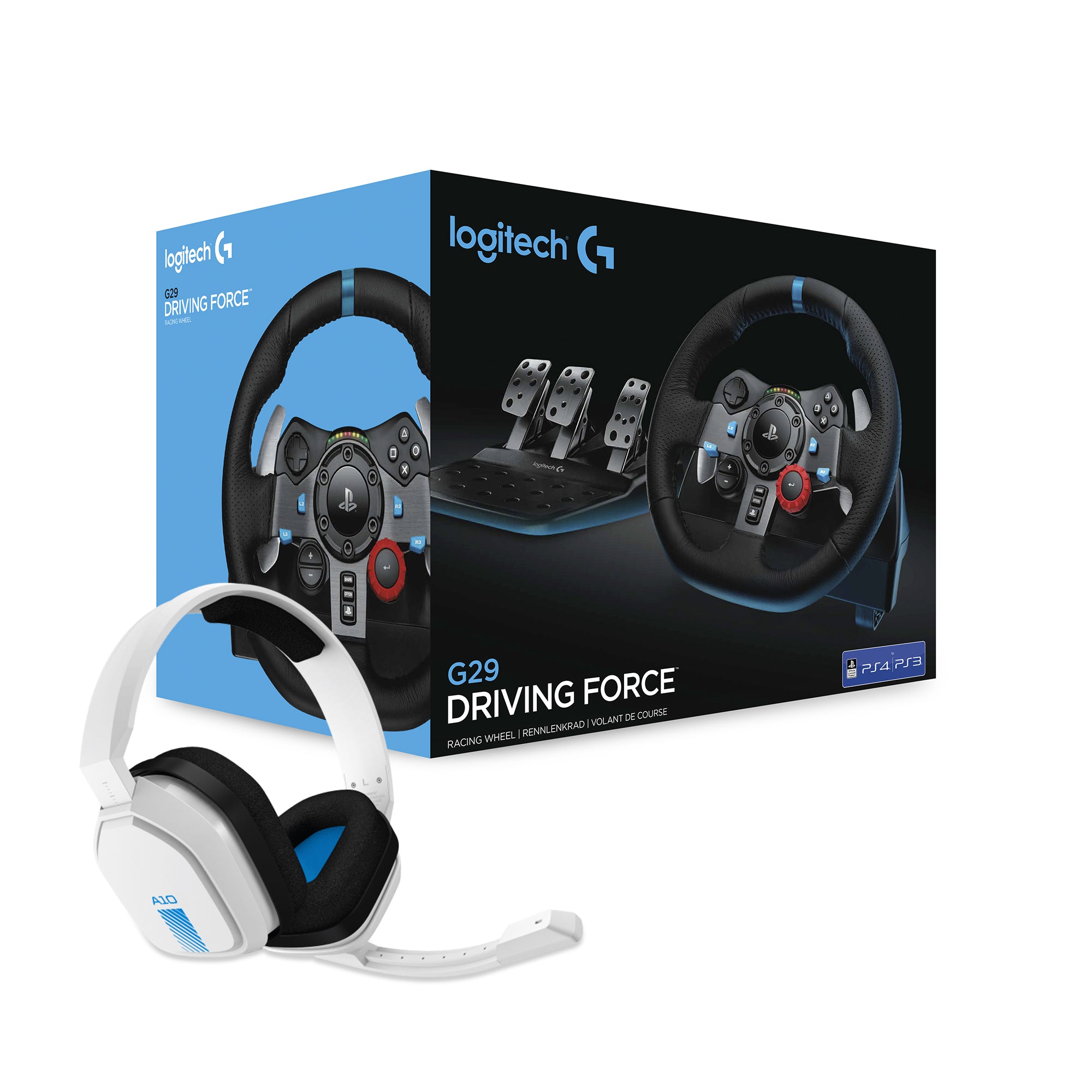 Logitech G29 Driving Force Ps3 Ps4 Ps5   Astro A10 Headset Bundle Rat Pedal Geekd Dk