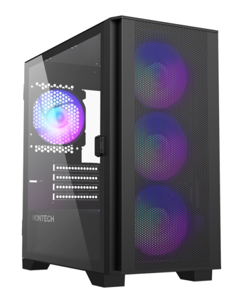 Montech Air 100 Argb Black Micro Atx  Tempered Glass  4x Argb Fans Included Kabinet Geekd Dk