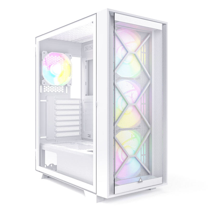Montech Air 1000 Premium White Midi Tower  Tempered Glass  3x 140mm 120mm Argb Fan  2x Front Panels Kabinet Geekd Dk