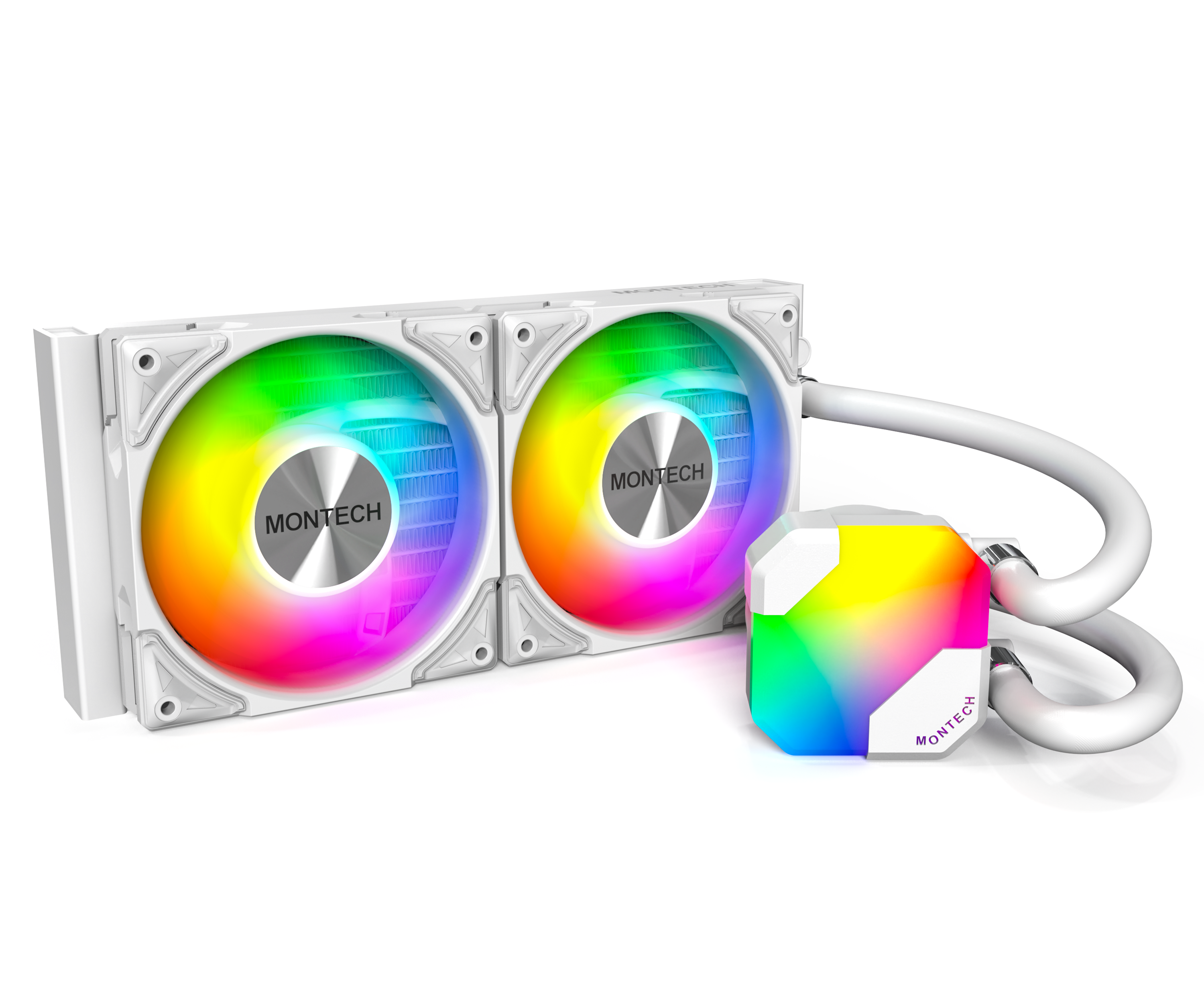 Montech Hyper Flow Argb 240 Aio  Hvid Vandkøling Geekd Dk