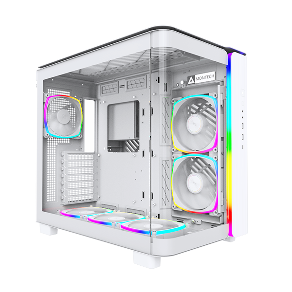 Montech King 95 Pro Hvid- Curved Glas Kabinet Geekd Dk