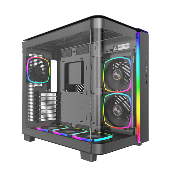 Montech King 95 Pro Sort- Curved Glas Kabinet Geekd Dk