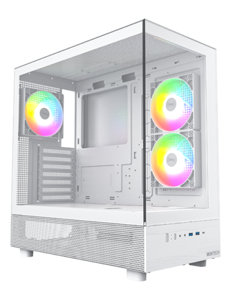 Montech Xr Tg Hvid 3x 120 Argb Pwm Fans Kabinet Geekd Dk