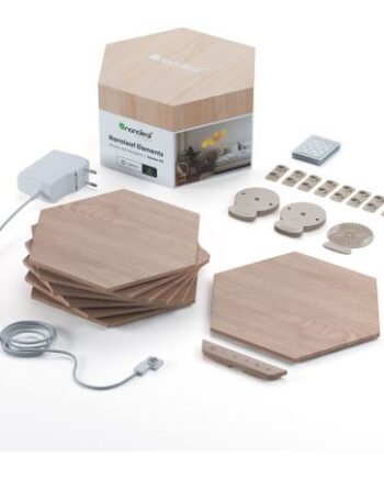 Nanoleaf Elements Wood Look Hexagons Starter Kit-   Panels Lys Tilbehør Geekd Dk