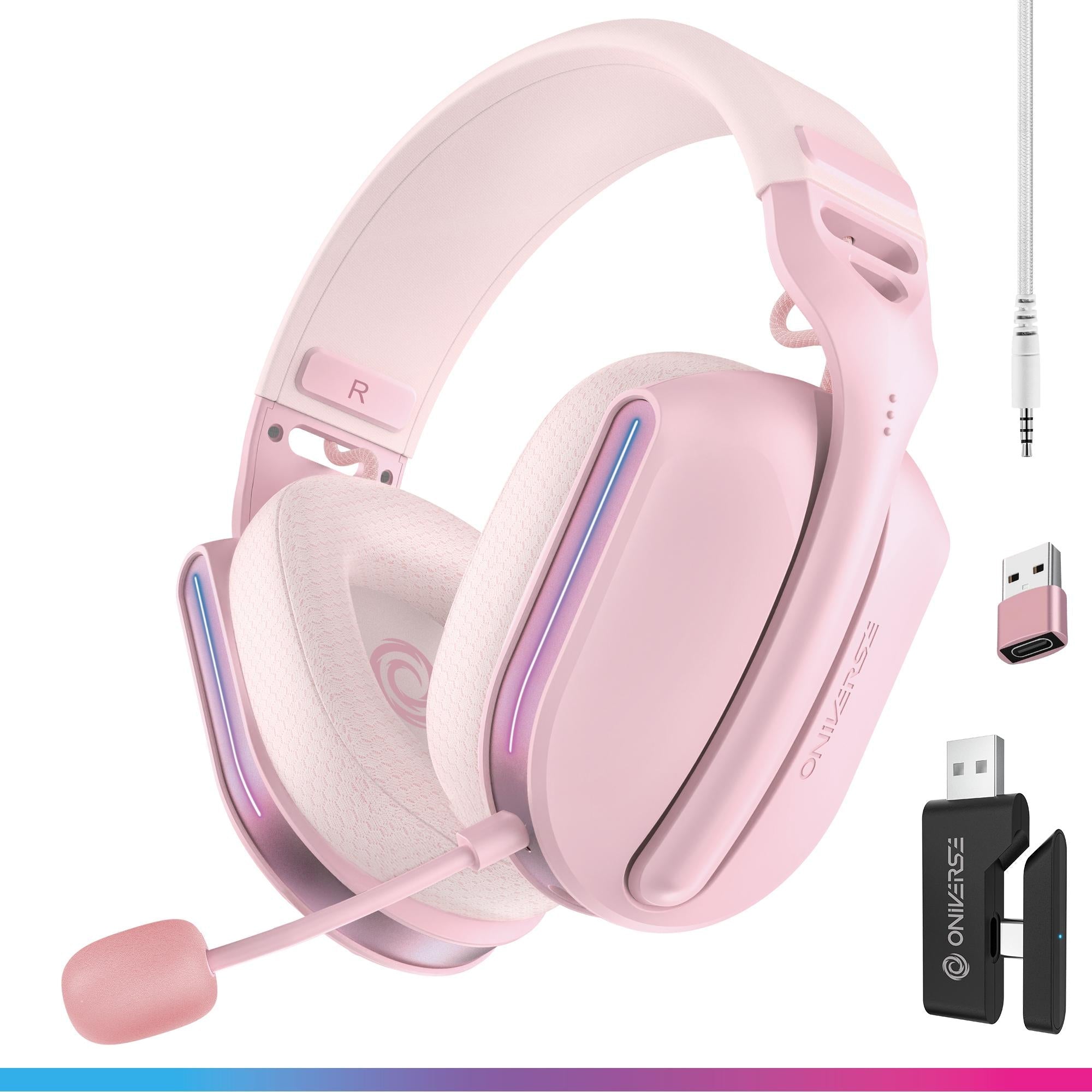 Oniverse Wireless Gaming Headset Polaris Aurora Pink Konsol Tilbehør Geekd Dk