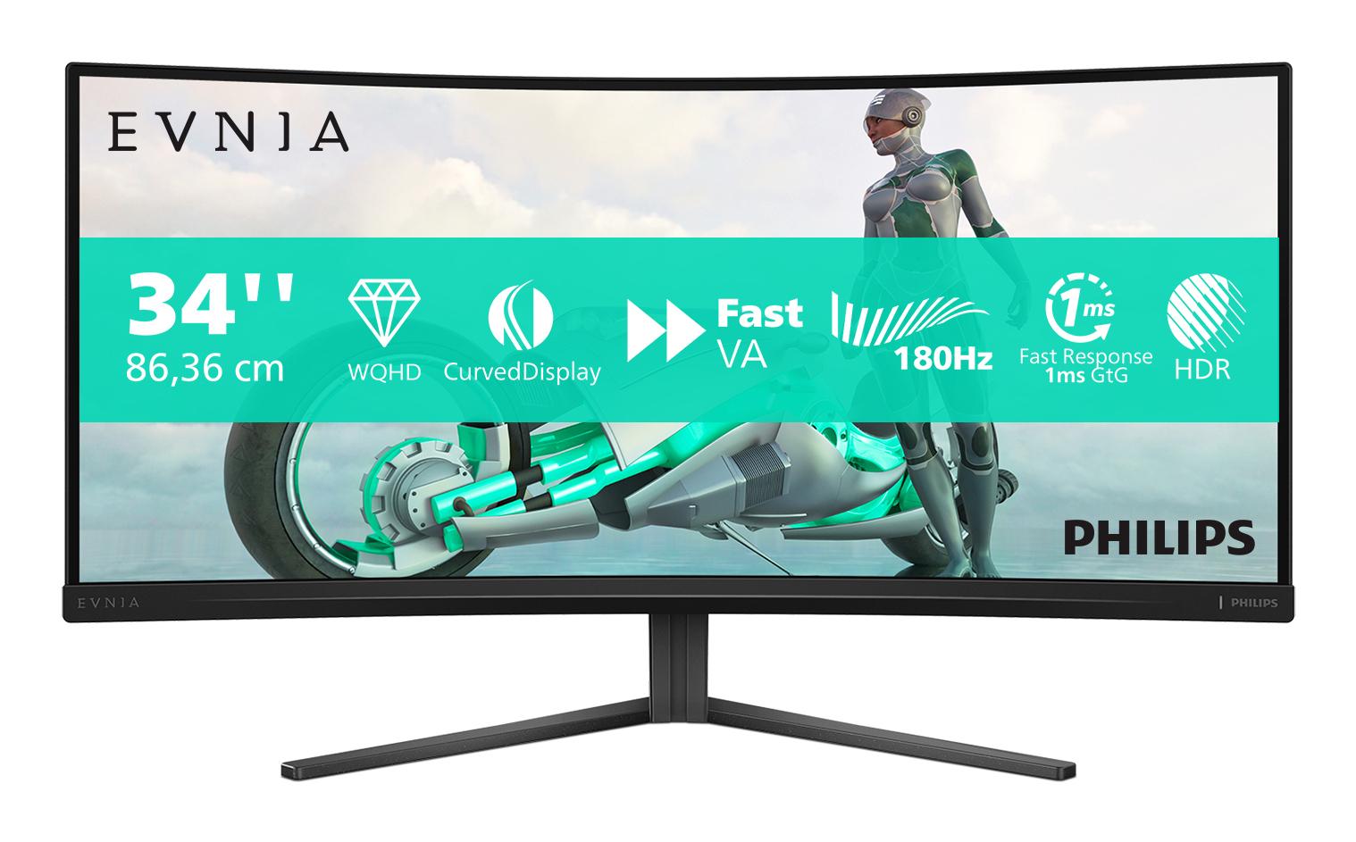 Philips Evnia 34m2c3500l 00 34 Quot  Gamingskærm 180hz Geekd Dk