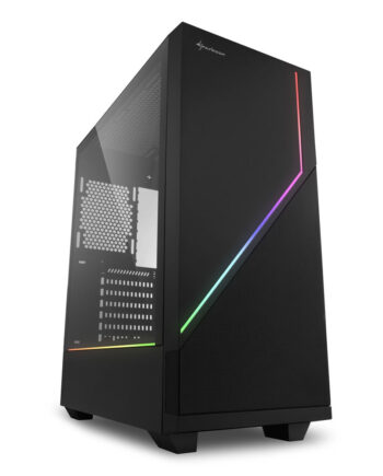 Sharkoon Rgb Flow  Tower Caseâ Black  Side Panel Of Tempered Glass  Kabinet Geekd Dk