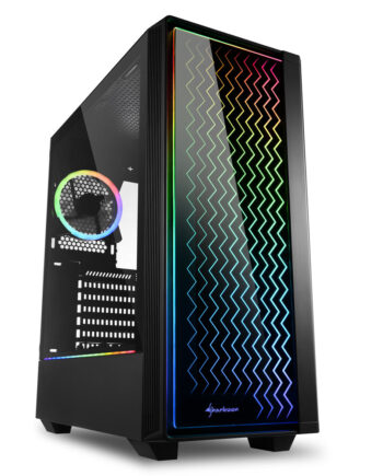 Sharkoon Rgb Lit 200 Tower Caseâ Black  Front And Side Panel Of Tempered Glass  Kabinet Geekd Dk