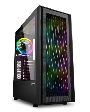 Sharkoon Rgb Wave  Pc Case  Black  Tempered Glass Side Panel  Kabinet Geekd Dk