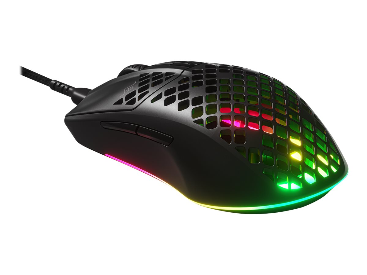 Steelseries Aerox   2022 Edition Optisk Kabling Sort Mus Geekd Dk