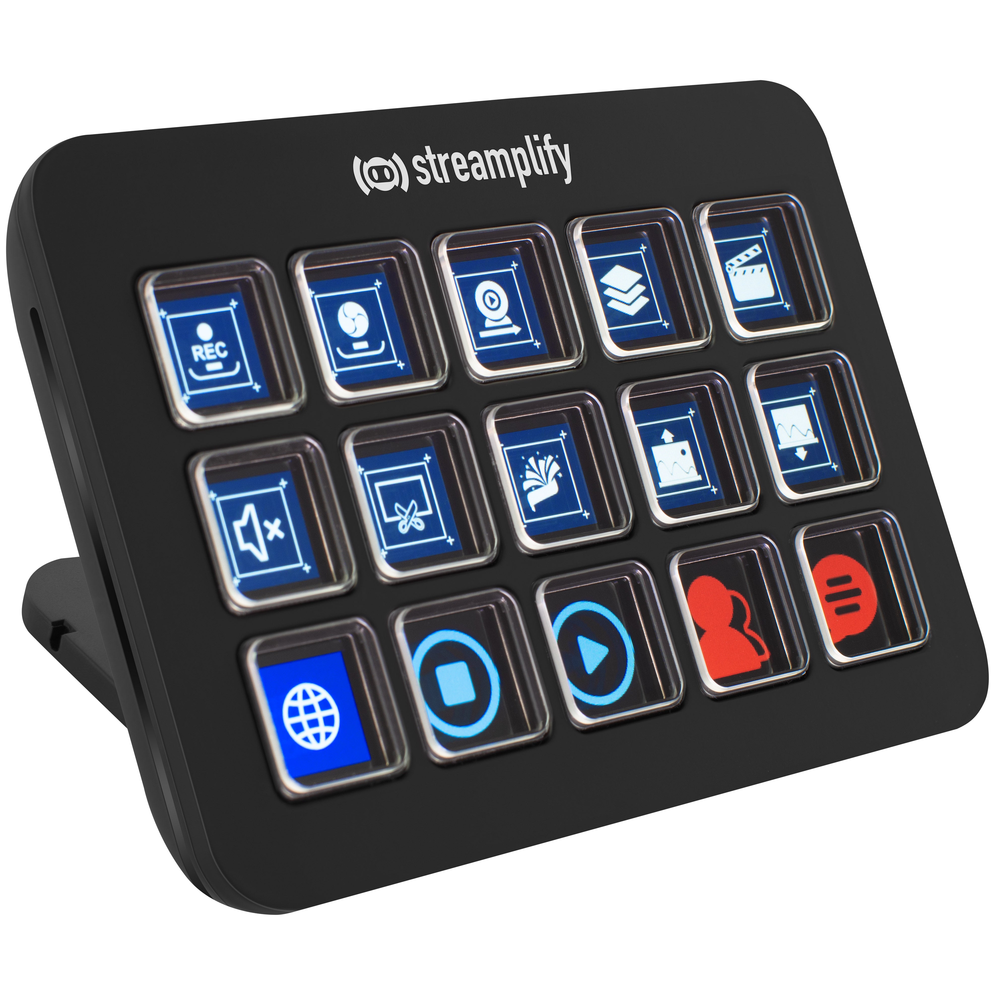 Streamplify Streaming Deck  15 Lcd Knapper Sort Streamdeck Geekd Dk