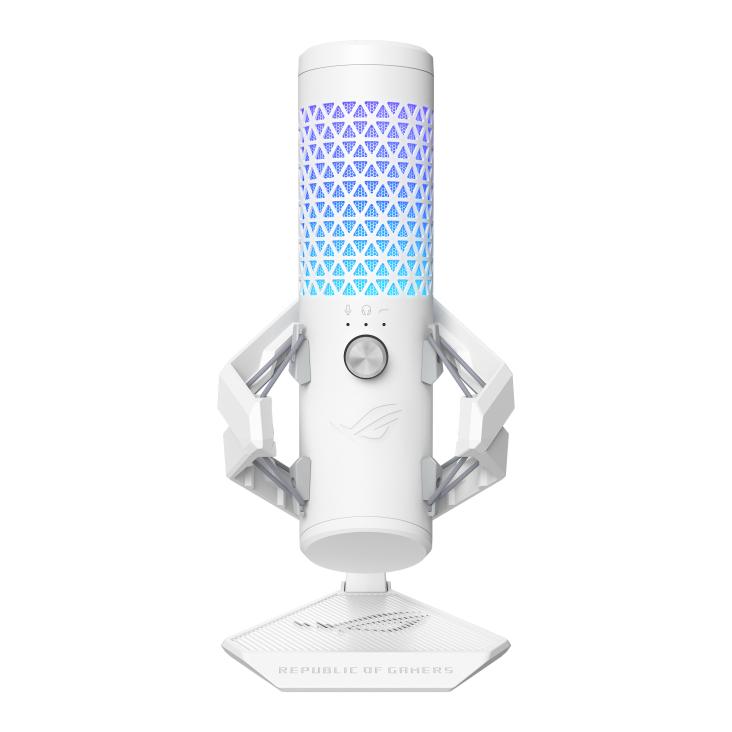 Asus Rog Carnyx Professional Cardioid Condenser Usb Gaming Microphone With Rgb Moonlight White Mikrofon Geekd Dk
