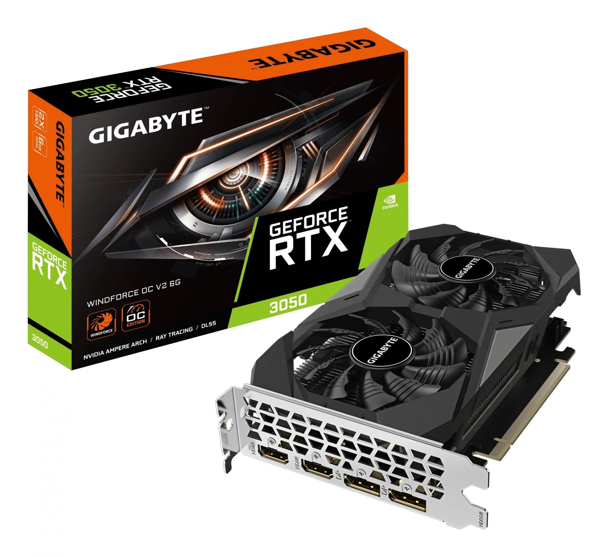 Gigabyte Geforce Rtx 3050 Windforce   V2 Oc 6gb Gddr6 Ram Grafikkort Geekd Dk
