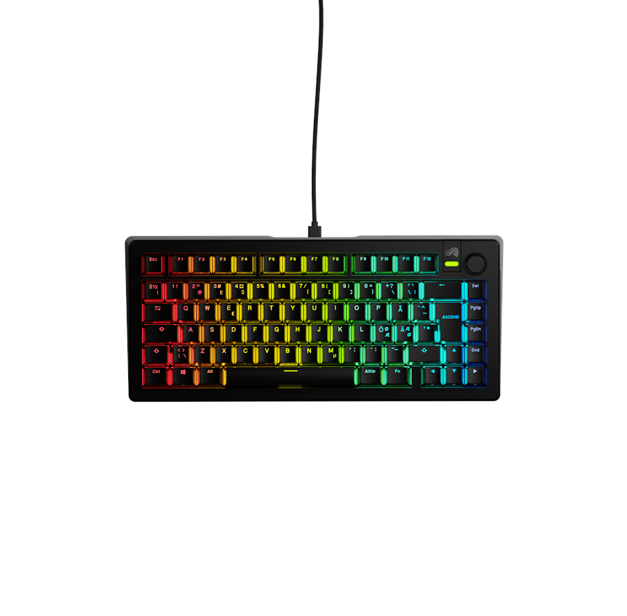 Glorious Gmmk 75 Prebuilt Wired Sort Nd Tastatur Geekd Dk
