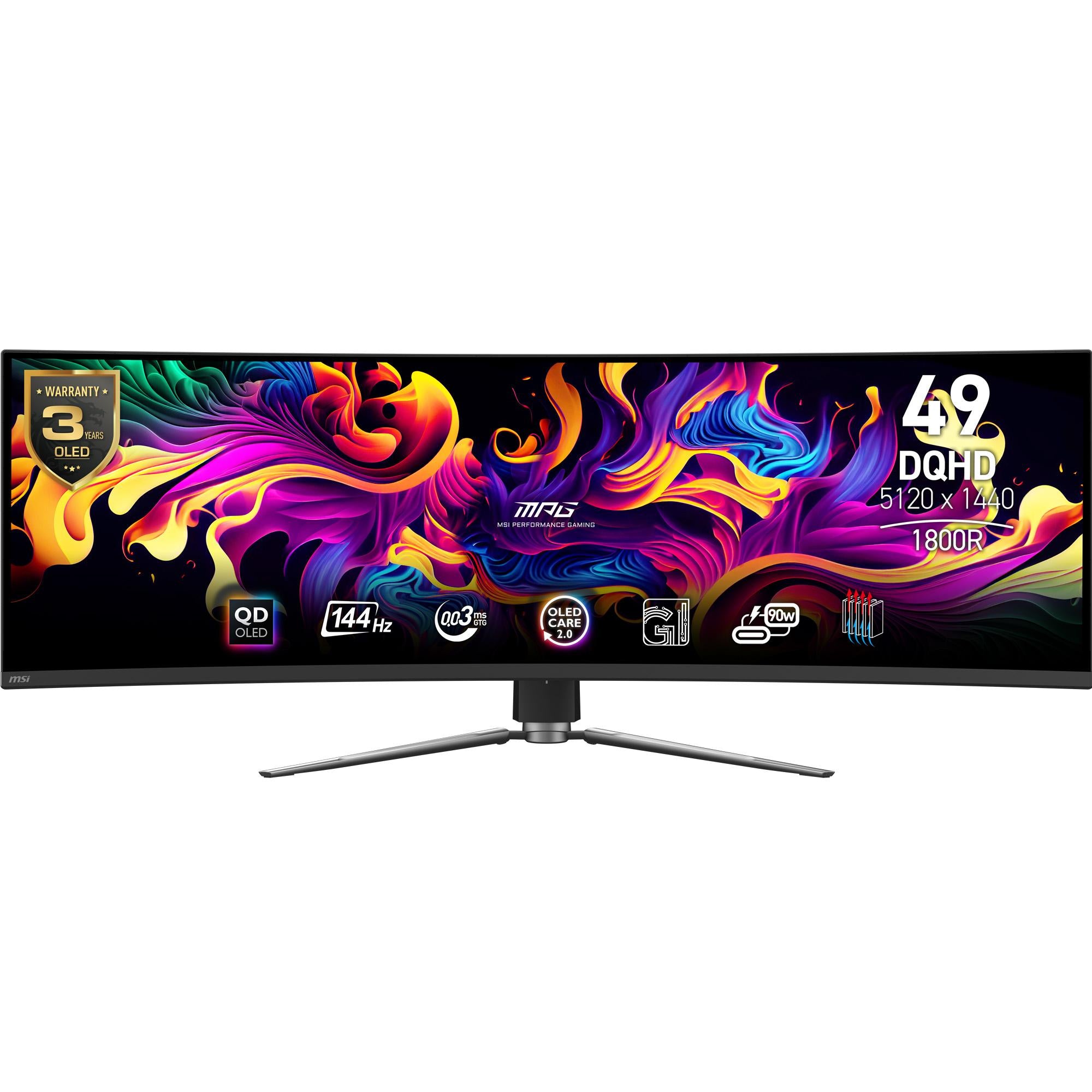 Msi Mpg 491cqpde Qd-oled 49 5120 1440 Ultrawide Hdmi Displayport Usb- 144hz Skærm Geekd Dk