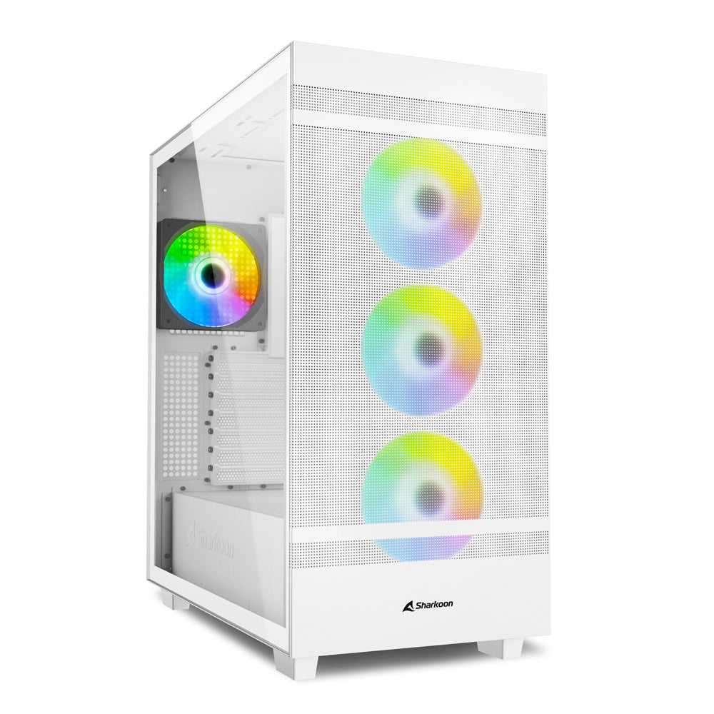 Sharkoon Rebel C50 Rgb  Tower Case  White  Tempered Glass  Kabinet Geekd Dk