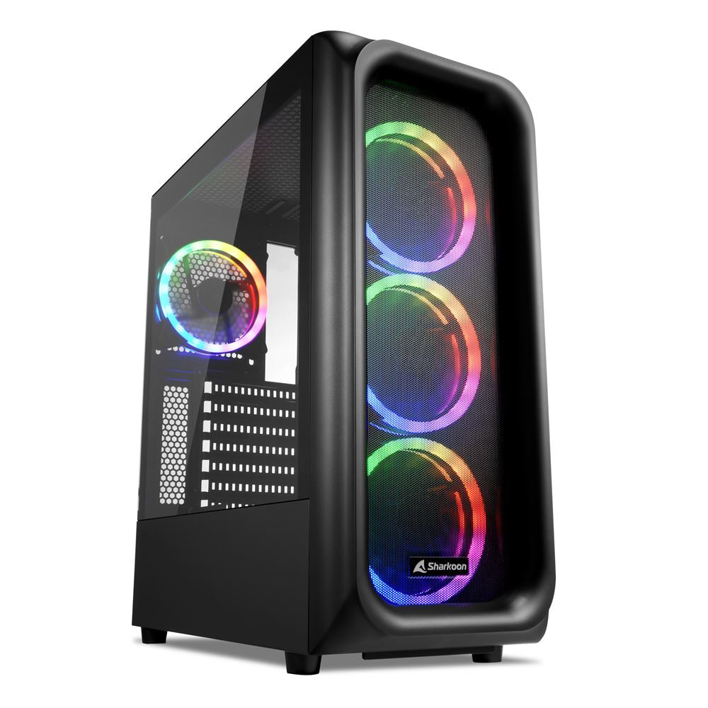 Sharkoon Tk5m Rgb  Tower Housing  Black  Tempered Glass Window Kabinet Geekd Dk