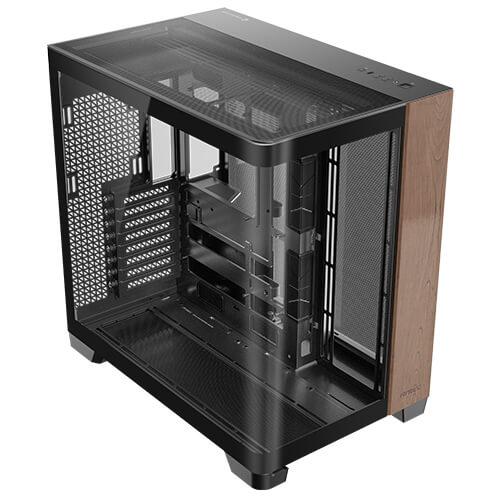 Antec C8 Curve Wood Kabinet   Sort Med Valnøddetaljer Geekd Dk