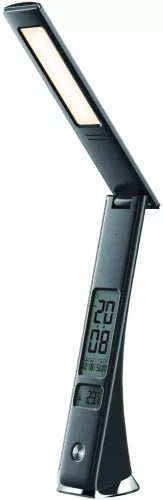 Avide Claude   Led-bordlampe Med Ur Og Kalender   Sort       Geekd Dk