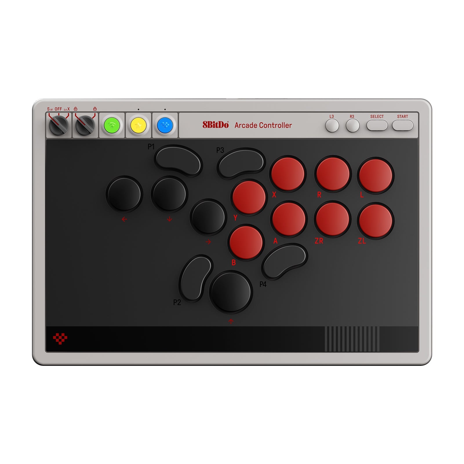 8bitdo Arcade Controller Switch Pc Grå Geekd Dk