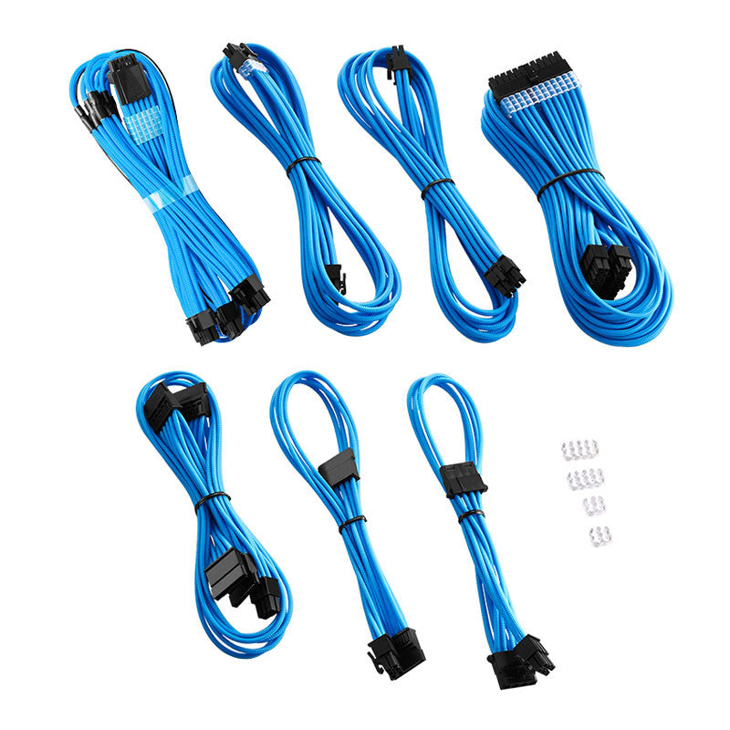 Cablemod  -series Pro Modmesh 12vhpwr Cable Kit For Corsair Rm  Rmi  Rmx  Black Label  Light Blue Kabelforlænger Geekd Dk