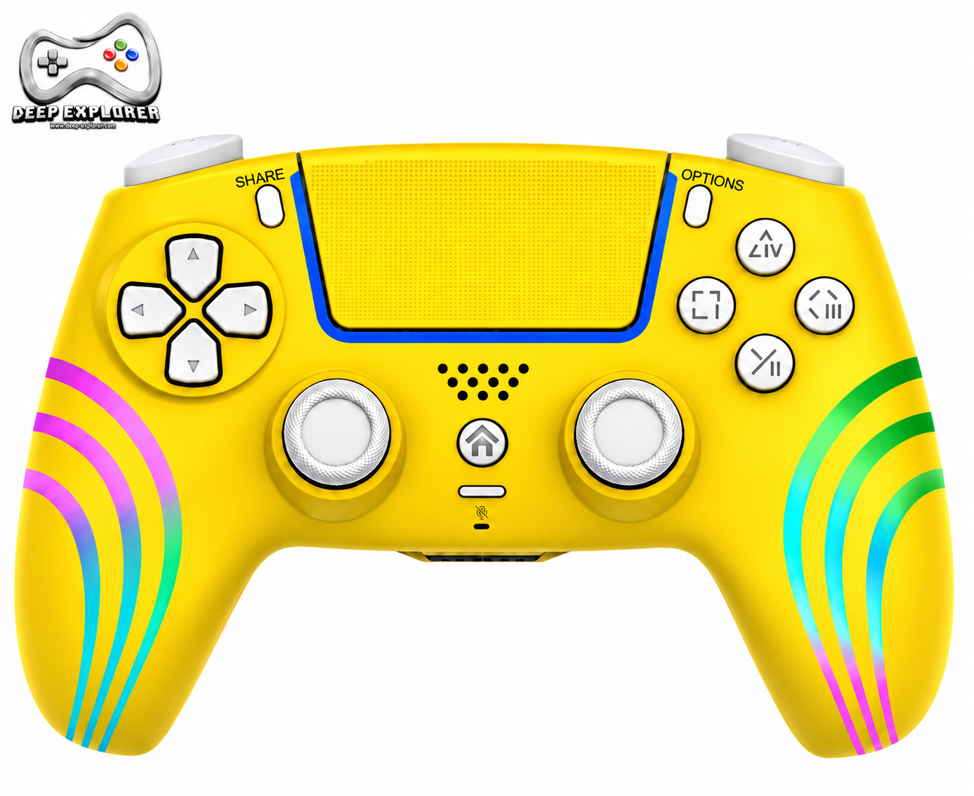 Deep Explorer Wave Yellow   Gul Controller Til Ps5 Geekd Dk