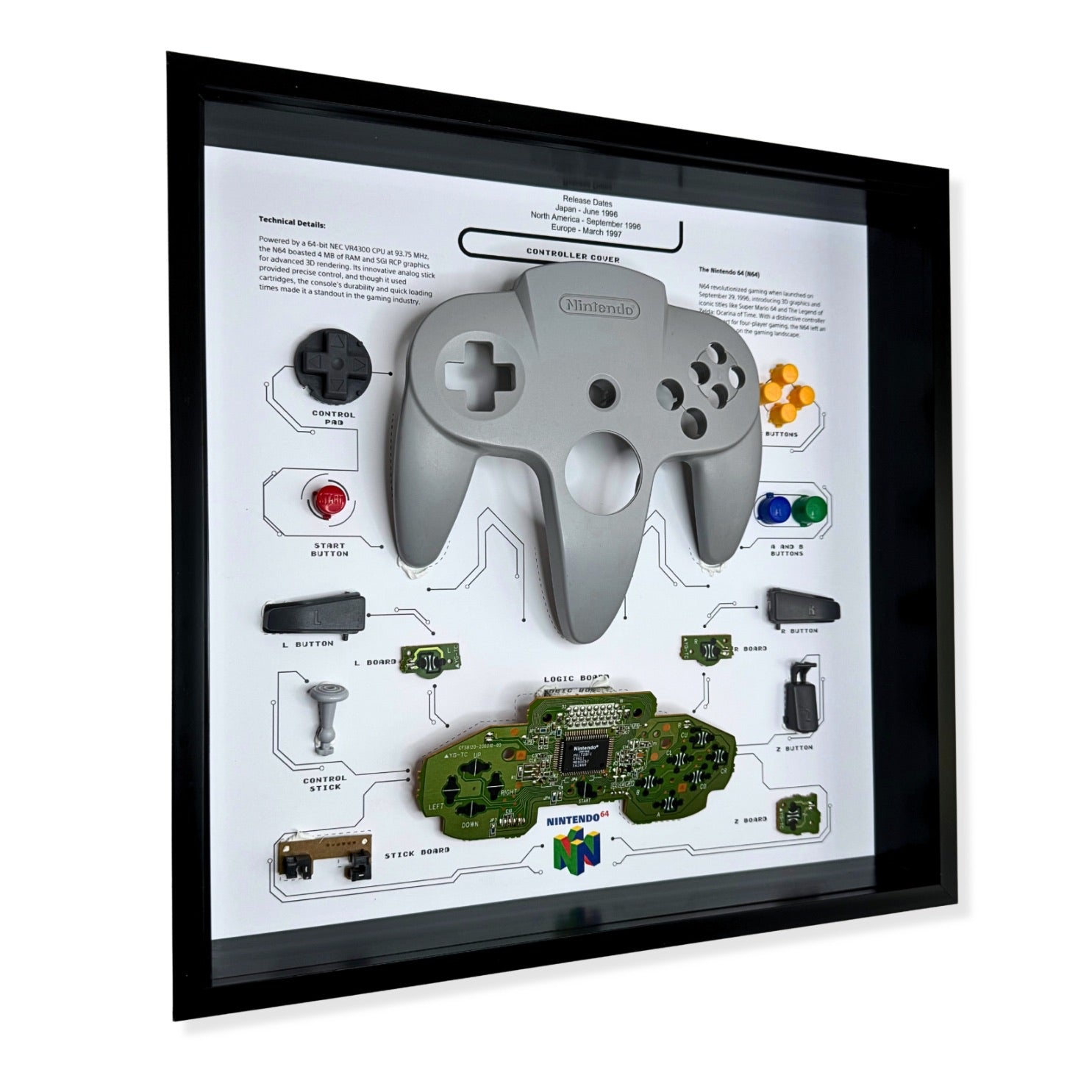Grc Retro Art N64-controller   Grå Merchandise Geekd Dk