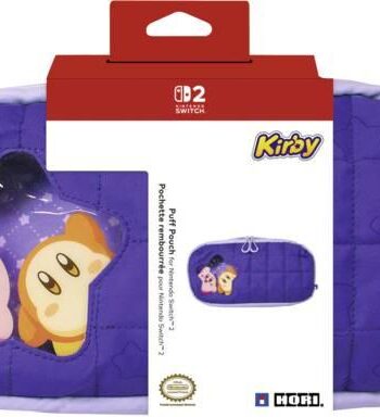Hori Puff Pouch Til Nintendo Switch    Kirby And Waddle Dee    Lilla   Mellemstørrelse Nintendo Switch Tilbehør Geekd Dk