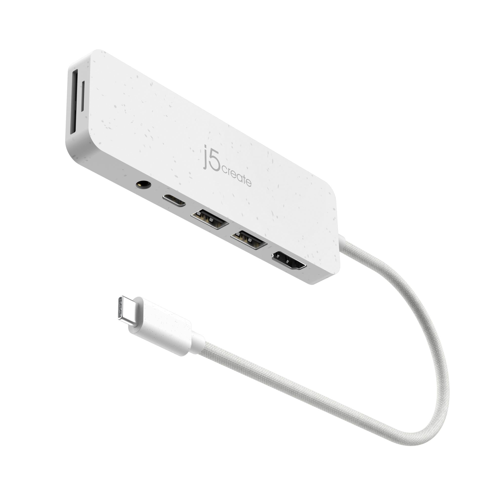 J5create Jcd373ew-  Usb-  Hub Med Power Delivery   Hvid Adapter Geekd Dk